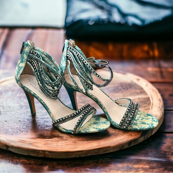 RACHEL Rachel Roy Shoes - New Rachel Roy rhinestone marbled turquoise ankle strap high heel pump shoes